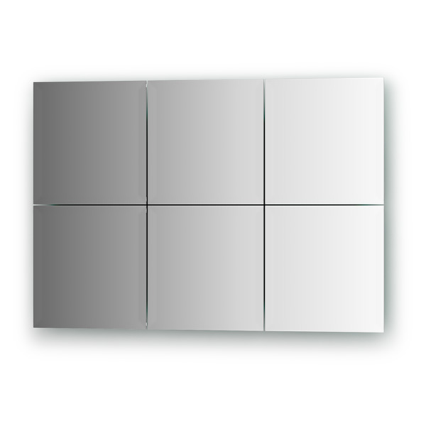 Зеркальная плитка с фацетом 15 mm - комплект 6 шт (квадрат 20х20 cm)