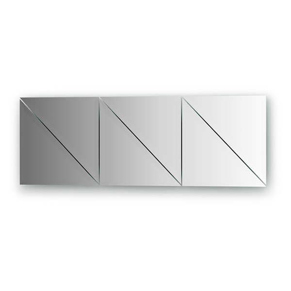 Зеркальная плитка с фацетом 15 mm - комплект 6 шт (треугольник 25х25 cm)