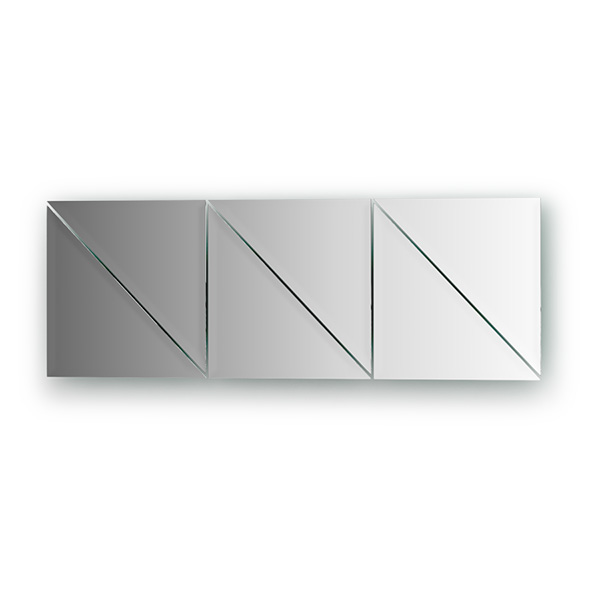 Зеркальная плитка с фацетом 10 mm - комплект 6 шт (треугольник 20х20 cm)