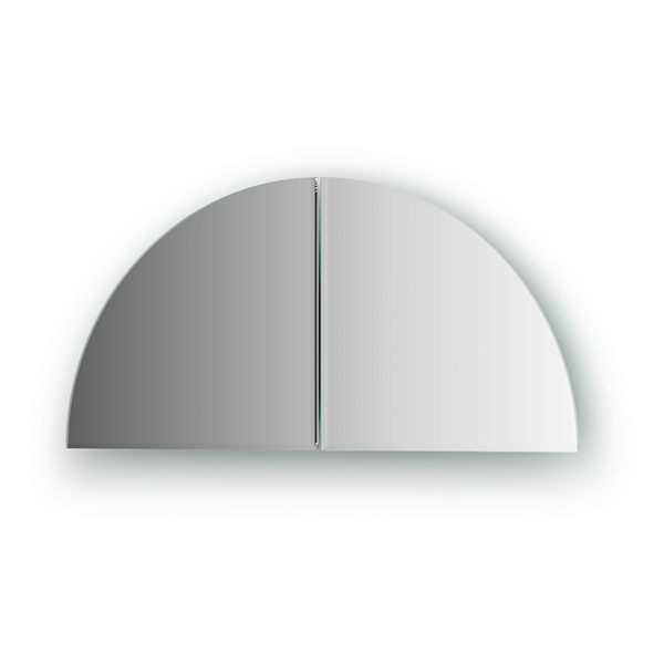 Зеркальная плитка с фацетом 5 mm - комплект 2 шт (четверть круга 20х20 cm)