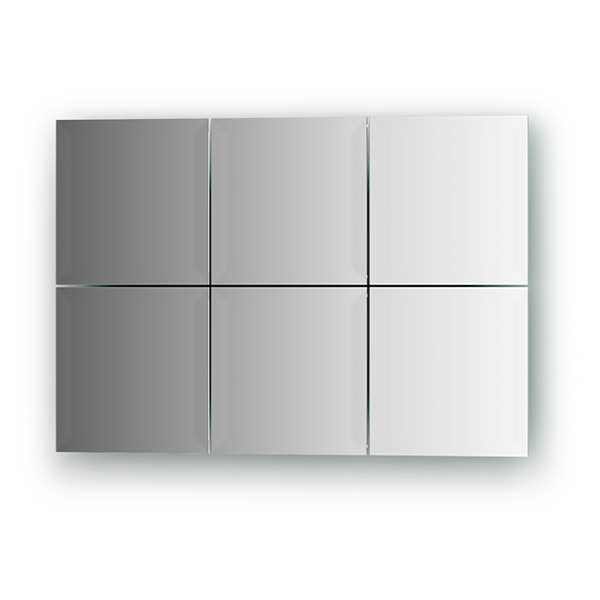 Зеркальная плитка с фацетом 15 mm - комплект 6 шт (квадрат 15х15 cm)