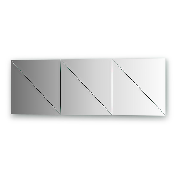 Зеркальная плитка с фацетом 15 mm - комплект 6 шт (треугольник 30х30 cm)