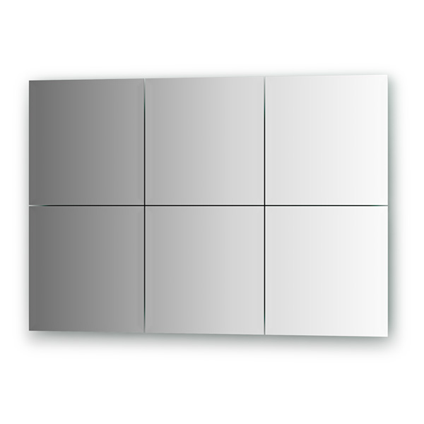 Зеркальная плитка с фацетом 15 mm - комплект 6 шт (квадрат 25х25 cm)