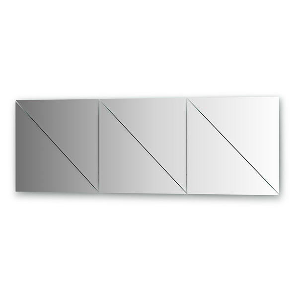 Зеркальная плитка с фацетом 10 mm - комплект 6 шт (треугольник 40х40 cm)