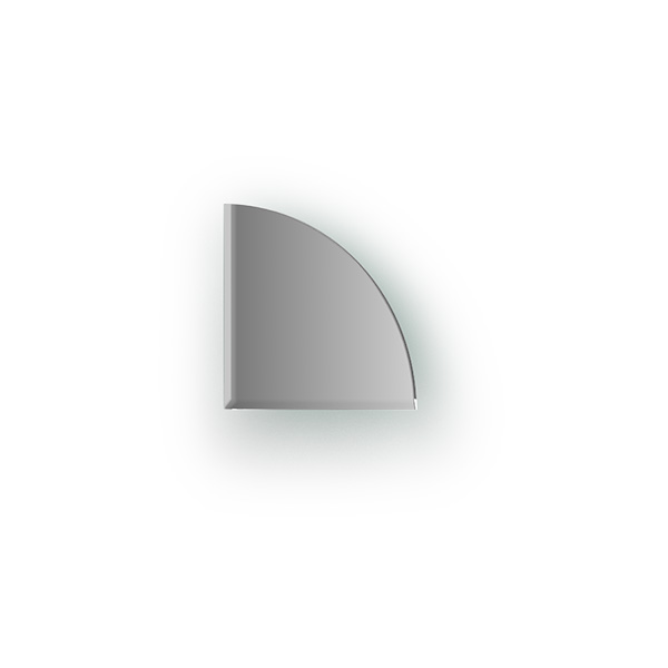 Зеркальная плитка с фацетом 5 mm (четверть круга 10х10 cm)