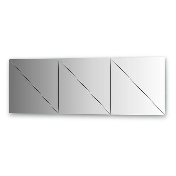 Зеркальная плитка с фацетом 15 mm - комплект 6 шт (треугольник 50х50 cm)