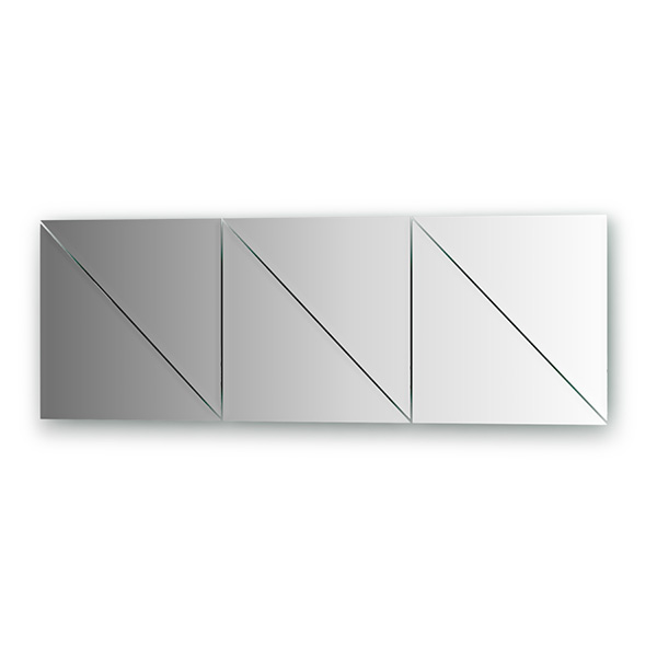 Зеркальная плитка с фацетом 10 mm - комплект 6 шт (треугольник 30х30 cm)