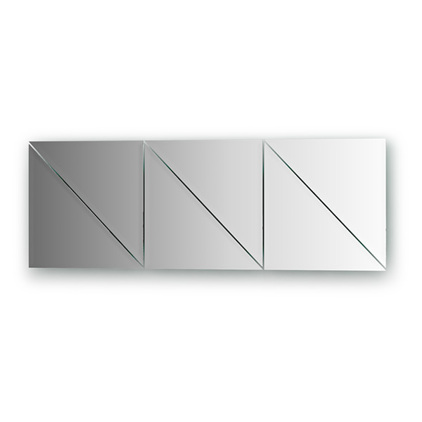 Зеркальная плитка с фацетом 10 mm - комплект 6 шт (треугольник 25х25 cm)