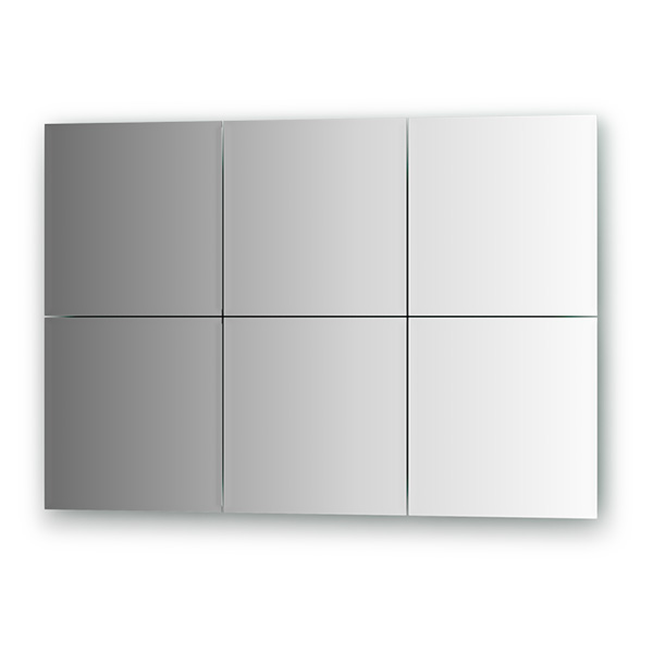 Зеркальная плитка с фацетом 10 mm - комплект 6 шт (квадрат 25х25 cm)