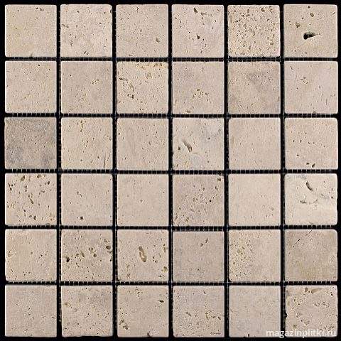 Мозаика из натурального камня M090-48T (Travertine) (48х48)