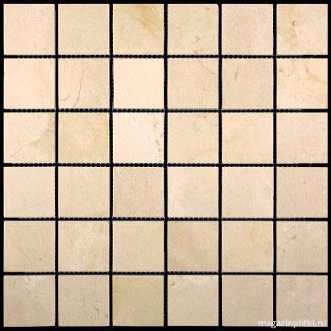 Мозаика из натурального камня M025-48P (Crema Marfil) (48х48)