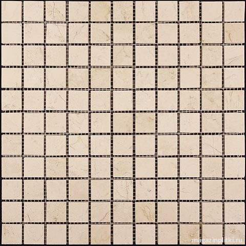 Мозаика из натурального камня M030-25P (Crema Marfil Extra) (25х25)